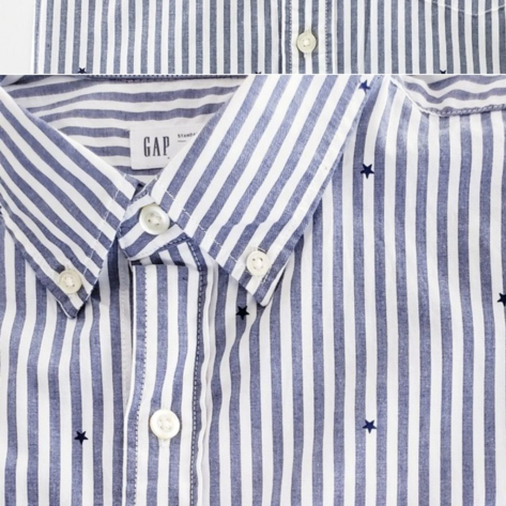 GAP men's stars & stripes short sleeve button up